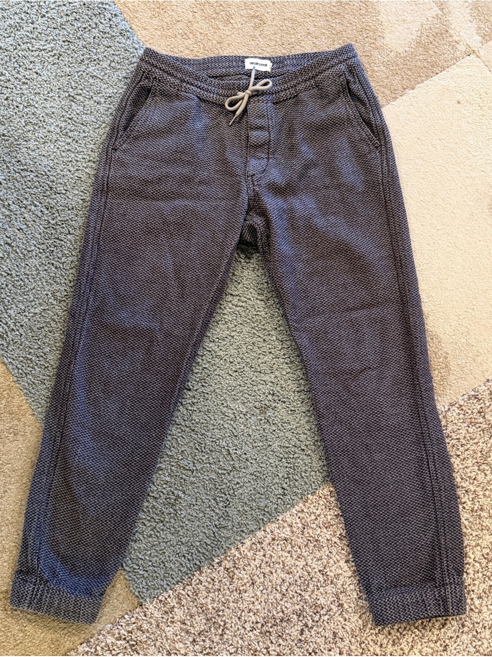 Taylor Stitch The Apres Pant Mens Medium Charcoal Gray Sashiko Lounge Casual - Picture 4 of 8
